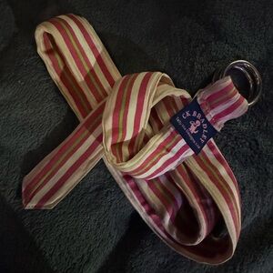 CK Bradley Striped Women's Belt - Pink and Cream